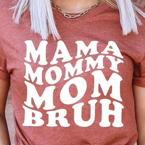 Plus Mama Mommy Mom Bruh Graphic Tee - Plus