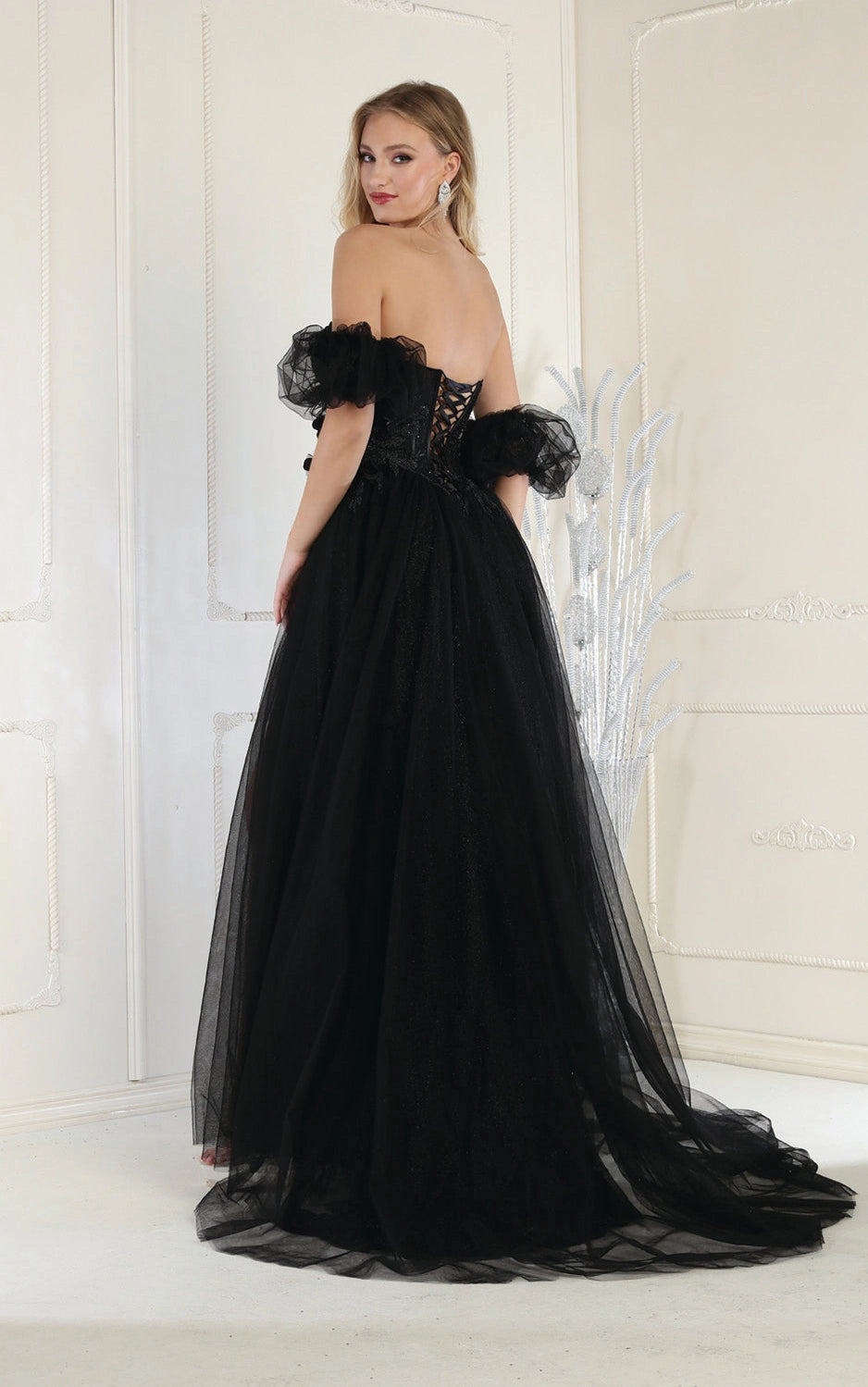 Strapless Prom Gown with Detachable Sleeves