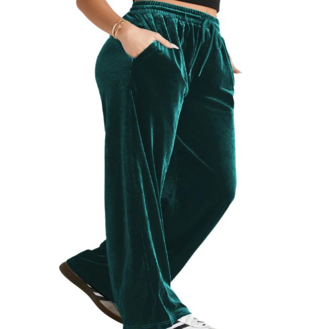 Drawstring Wide Leg Active Pants