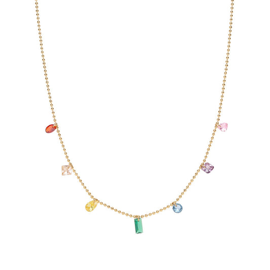 Gold Steel Rainbow CZ Anklet, Necklace or Bracelet