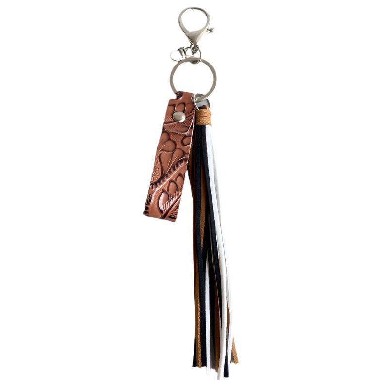 Genuine Leather Tassel Keychain