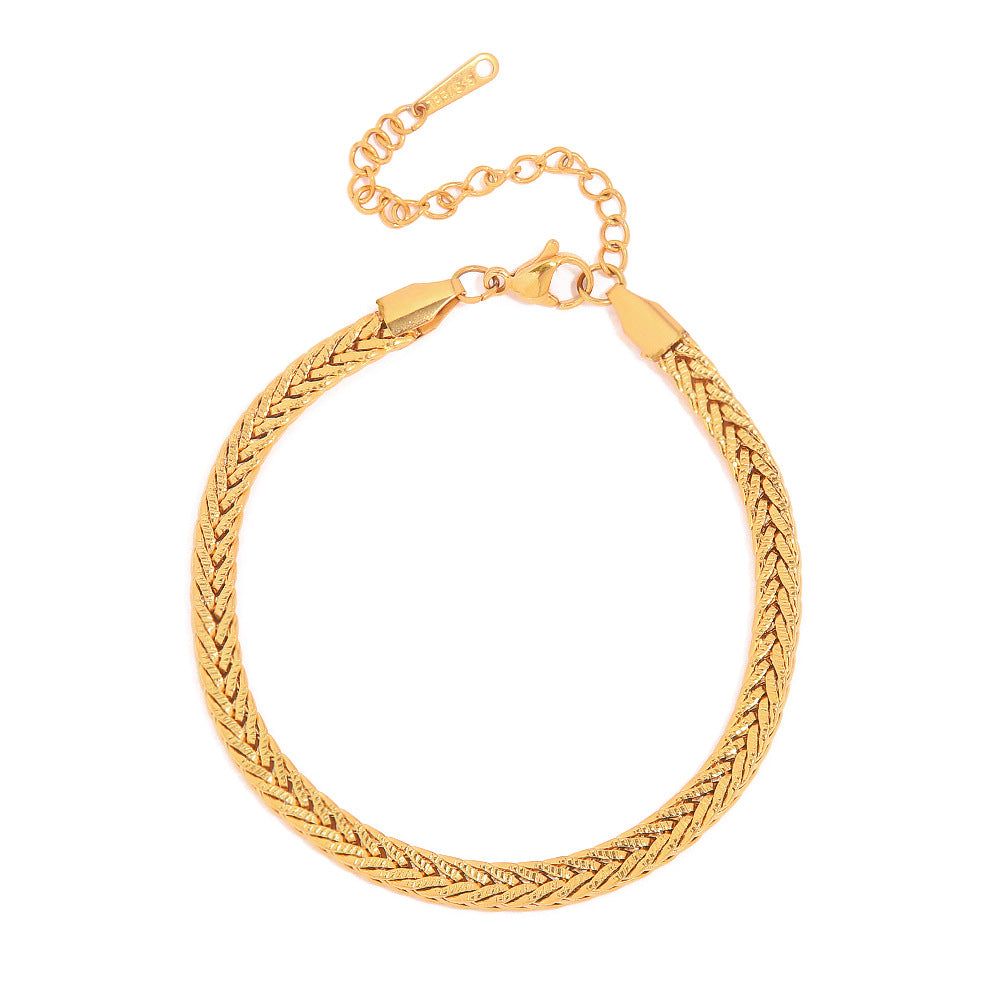 Gold Steel Chain Bracelet