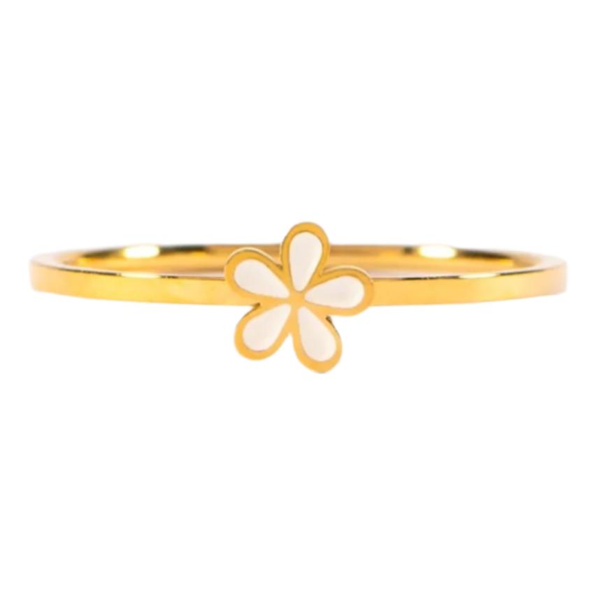 925 Sterling Silver Enamel Flower Ring