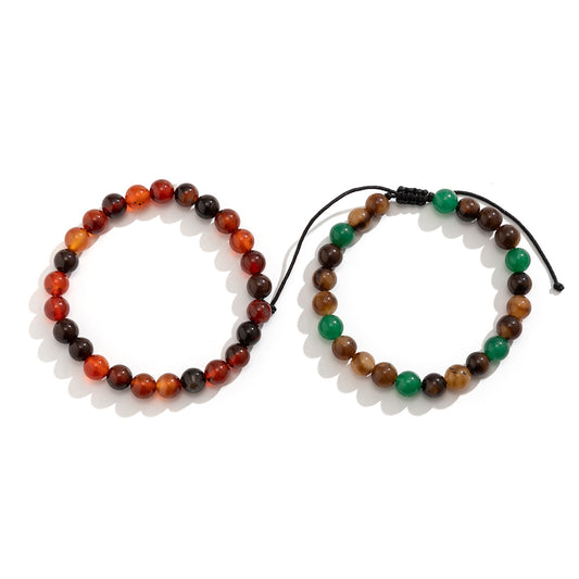 Agate Beaded Adjustable Bracelet