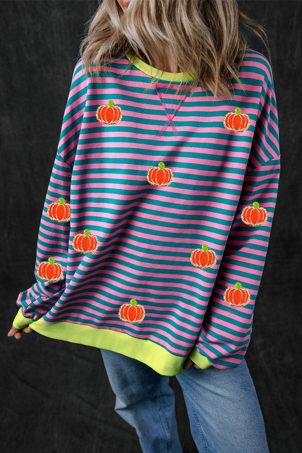 Pumpkin Striped Sweatshirt