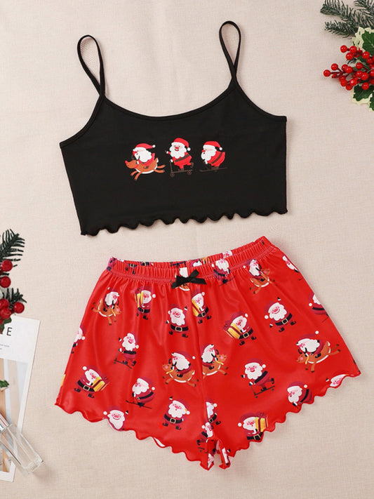 Holiday Santa Print Pajama Set