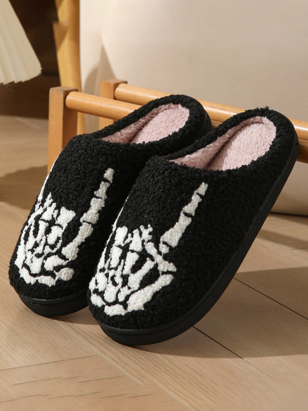 Halloween Skeletal Hand Home Plush Slippers