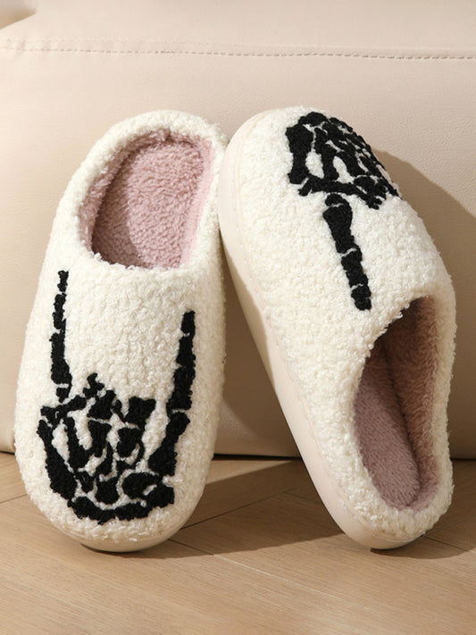 Halloween Skeletal Hand Home Plush Slippers