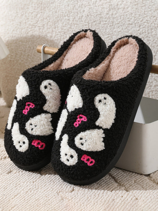 Halloween Pattern Home Plush Slippers