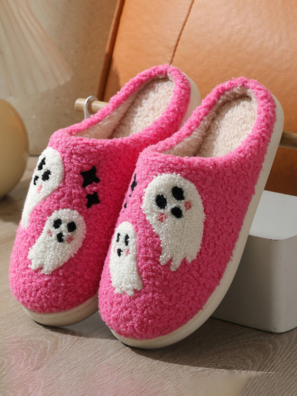 Halloween Pattern Home Plush Slippers