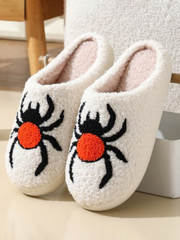 Halloween Pattern Home Plush Slippers