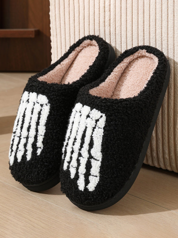 Halloween Pattern Home Plush Slippers