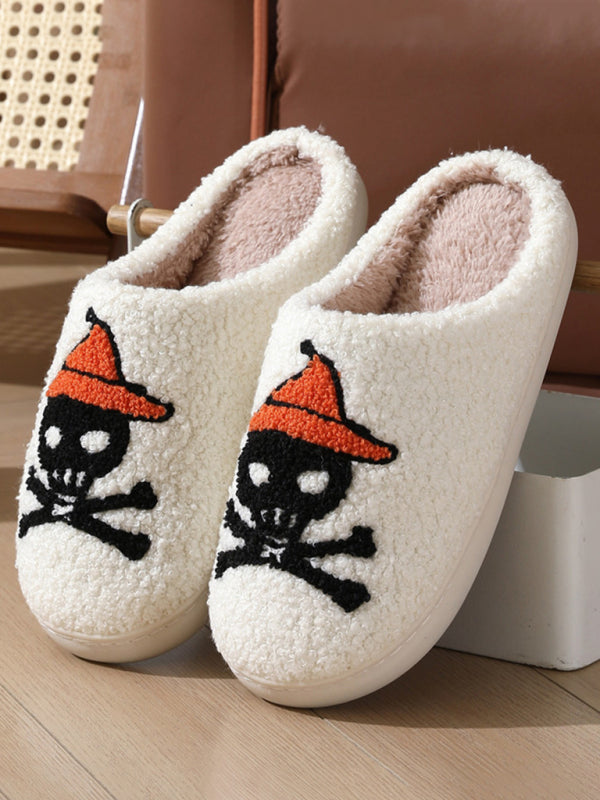 Halloween Pattern Home Plush Slippers