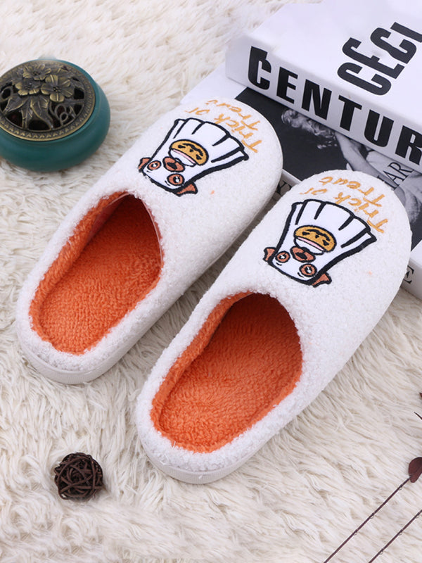 Halloween Ghost Dog Plush Indoor Slippers