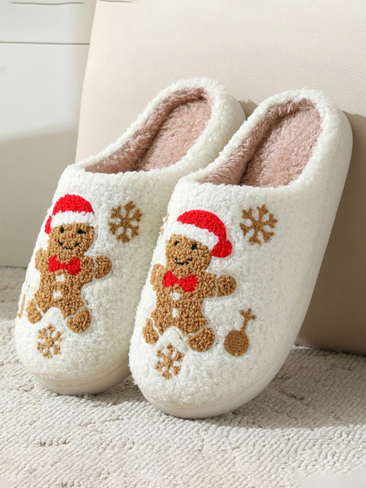 Christmas Snowman Home Plush Slippers