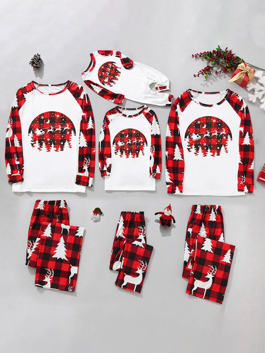 Parent-Child Christmas Plaid Matching Pajama Sets