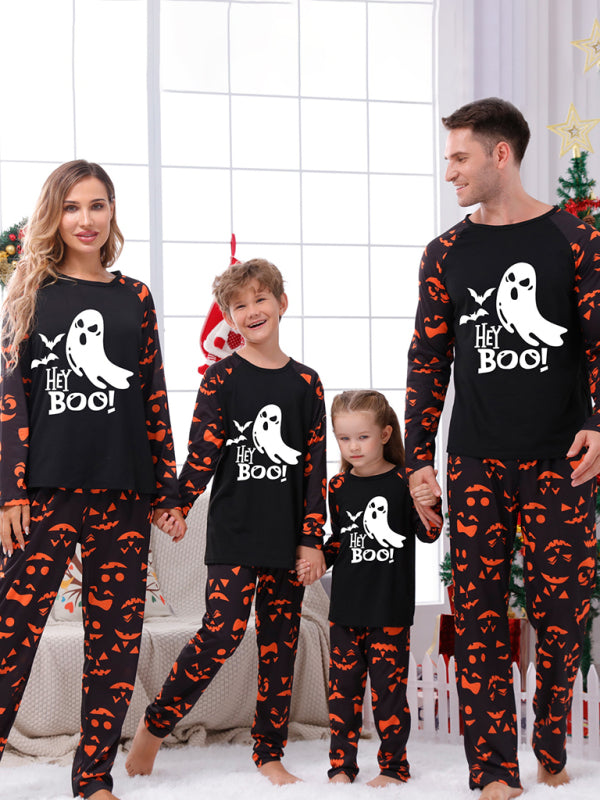 Family Halloween Ghost Print Pajama Set