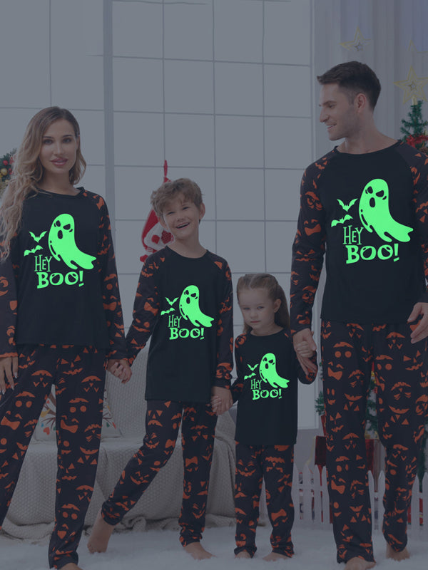 Family Halloween Ghost Print Pajama Set