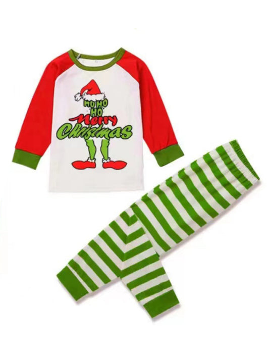 Christmas Grinch Child Pajama Set Plaid