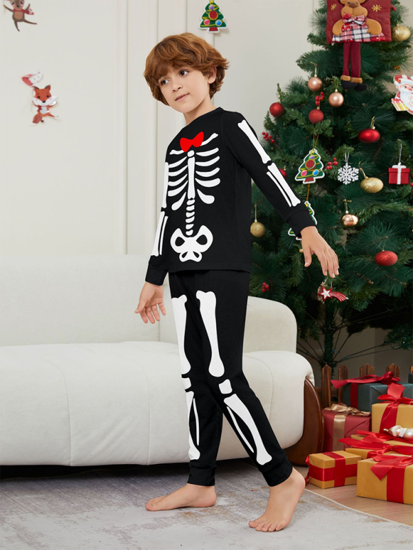 Halloween Parent-Child Skeleton Bones Pajama Set