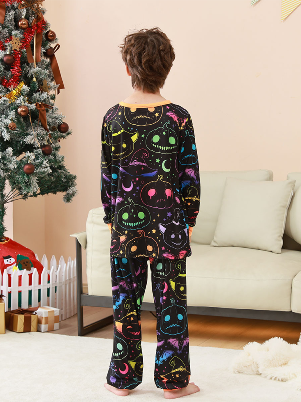 Halloween Pumpkin Print Parent-Child Pajama Set