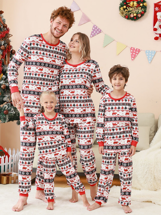 Christmas Parent-Child Set Plaid Patchwork Pajama Set