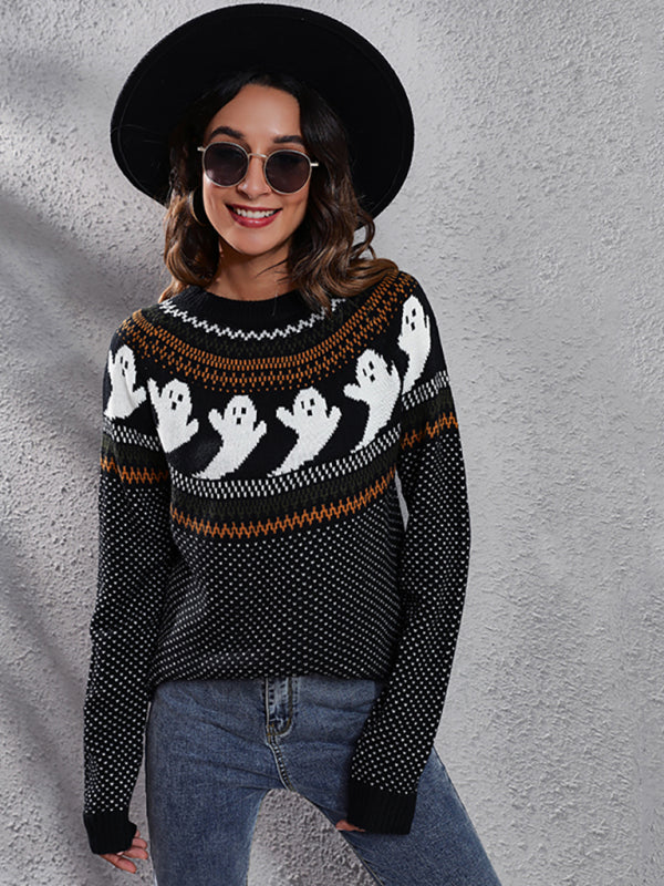 Halloween Ghost Knit Sweater