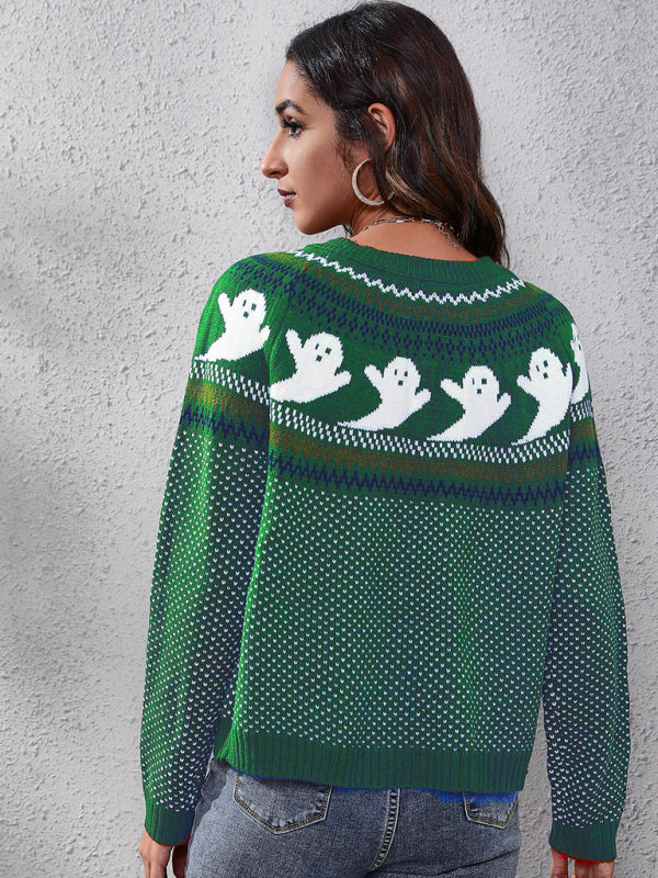 Halloween Ghost Knit Sweater