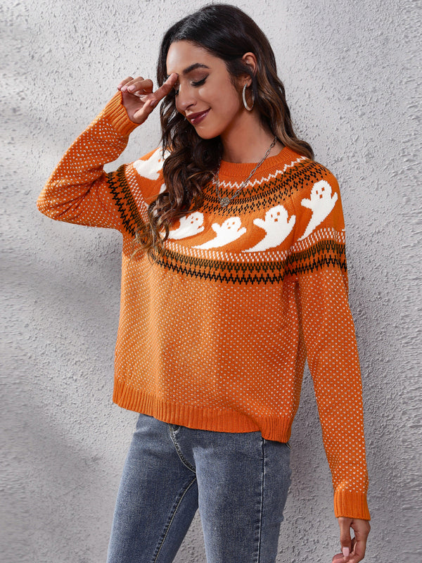 Halloween Ghost Knit Sweater