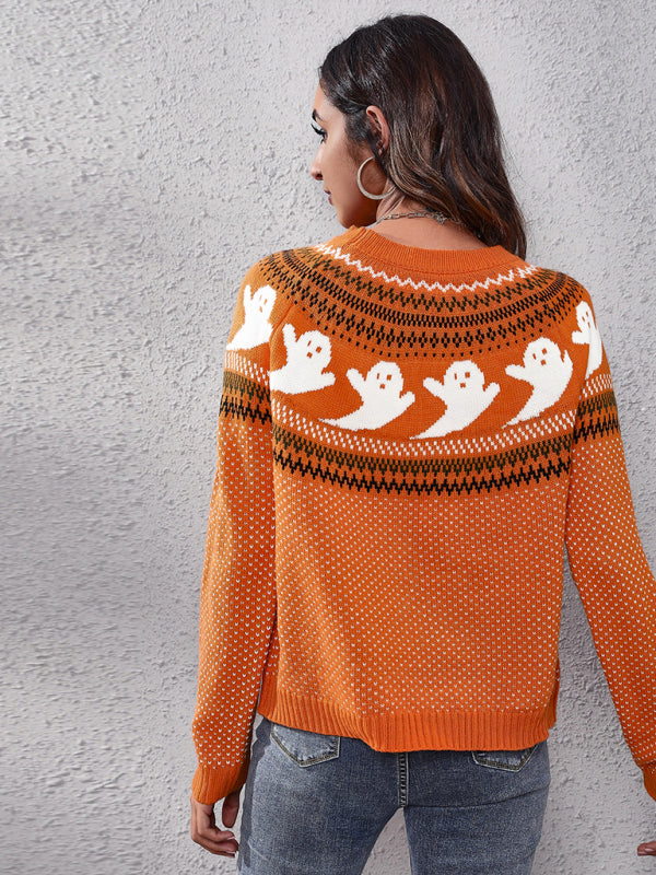 Halloween Ghost Knit Sweater