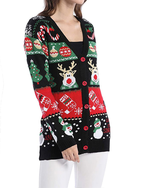 Christmas Knit Button Up Cardigan