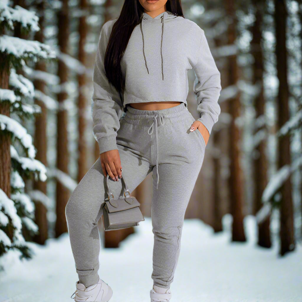 Cropped Hoodie & Jogger Set