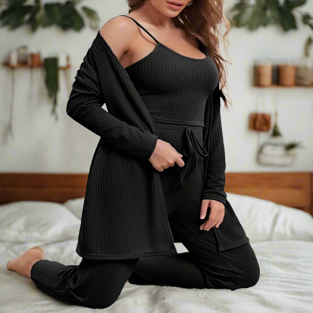 Three Piece Pajama Pant Set