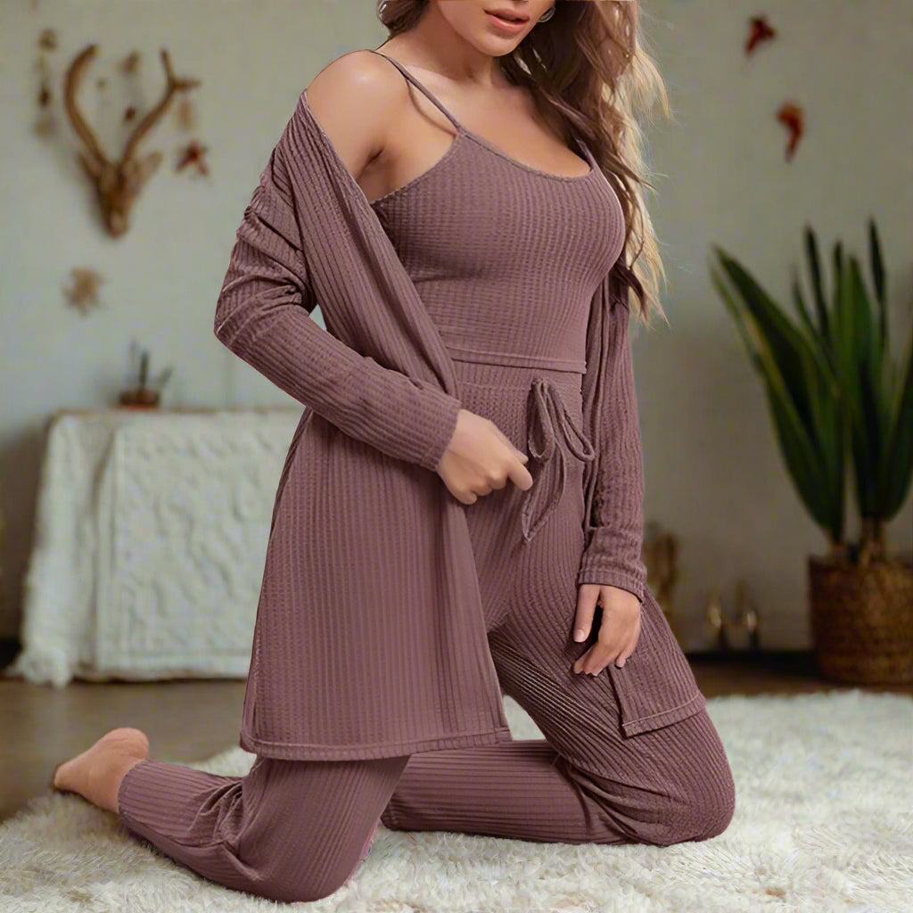 Three Piece Pajama Pant Set