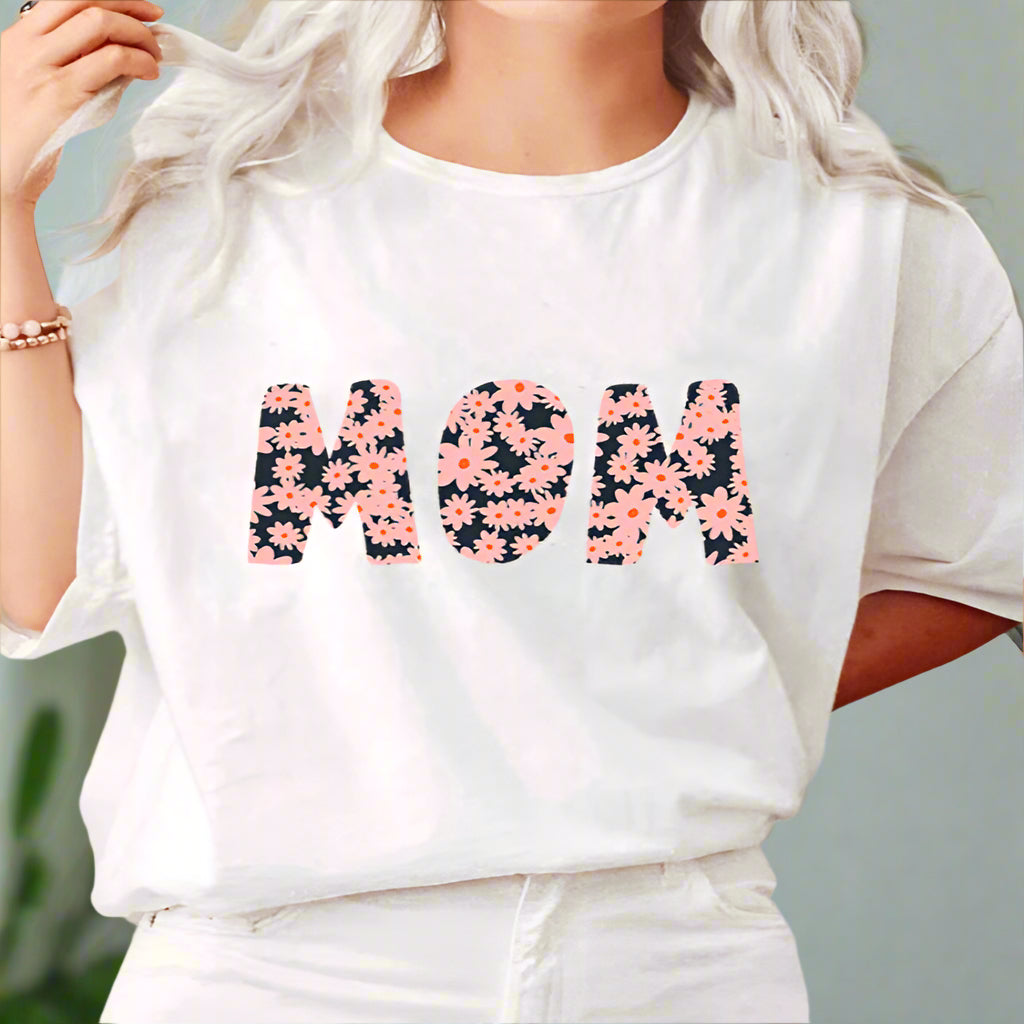 Floral Print MOM Graphic Tee