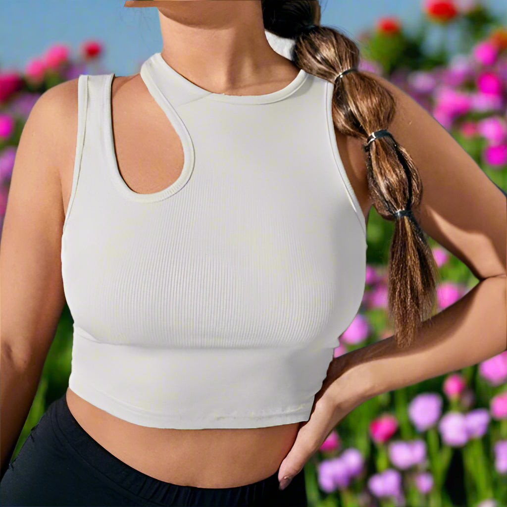 Hollow Asymmetric Cropped Top