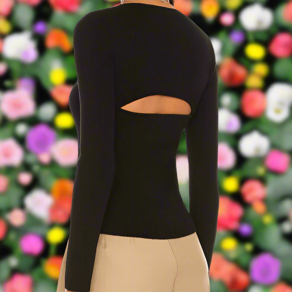 Long Sleeve Top with Cutouts