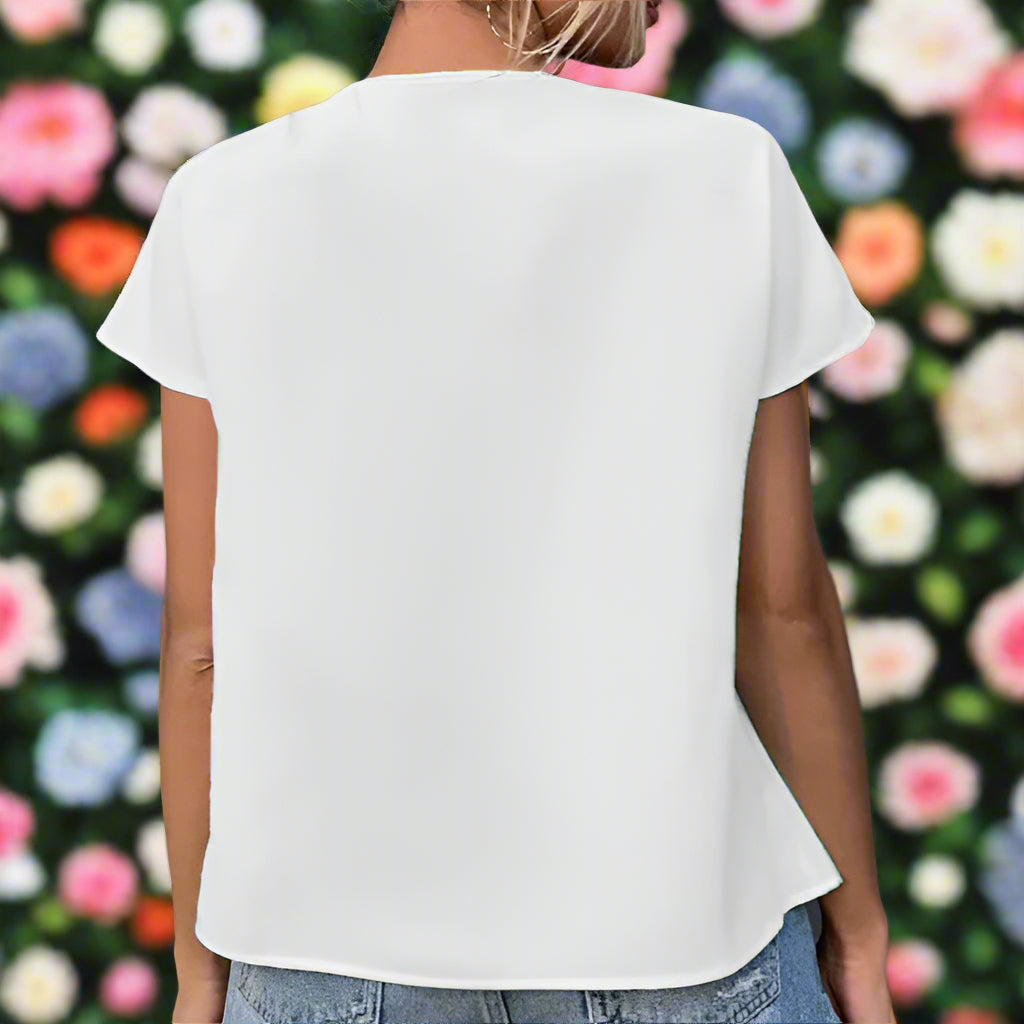 Flower Embroidered Short Sleeve Top