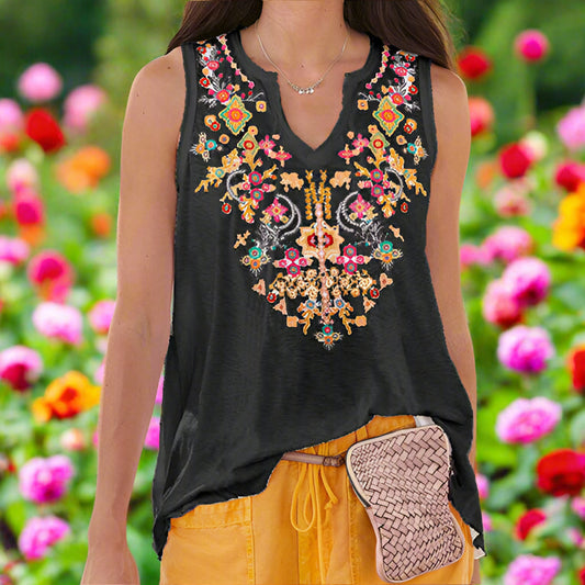 Flower Embroidered Top