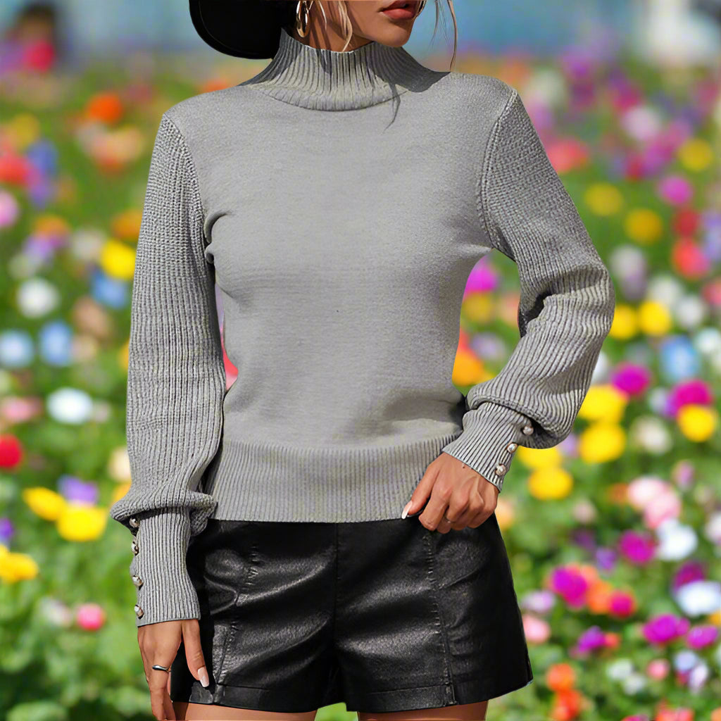 Turtleneck Puff Sleeve Sweater