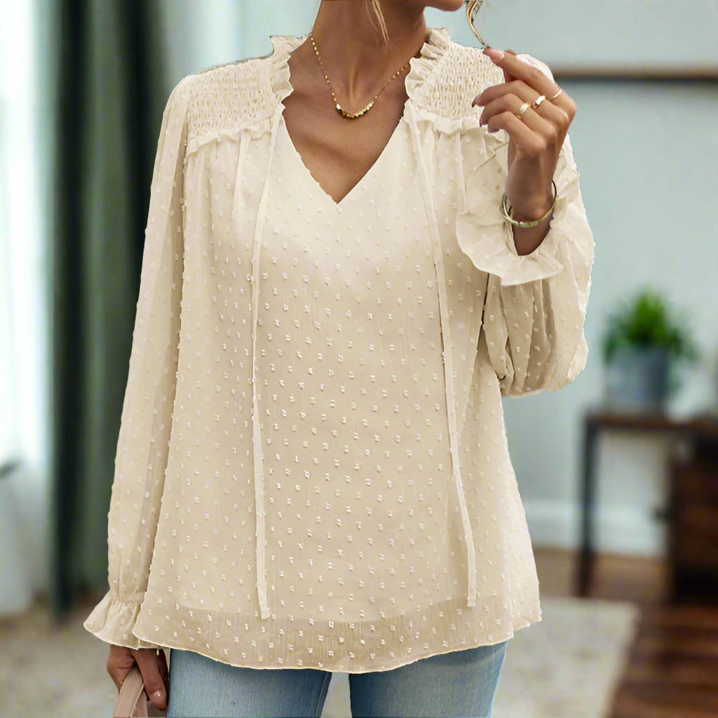 V-Neck Long Sleeve Top