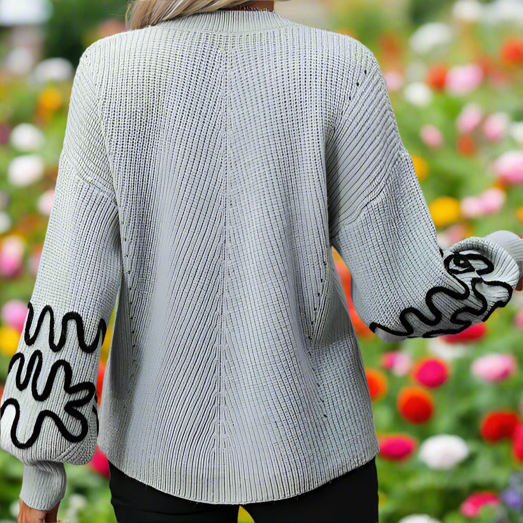 Swirl Pattern Knit Sweater