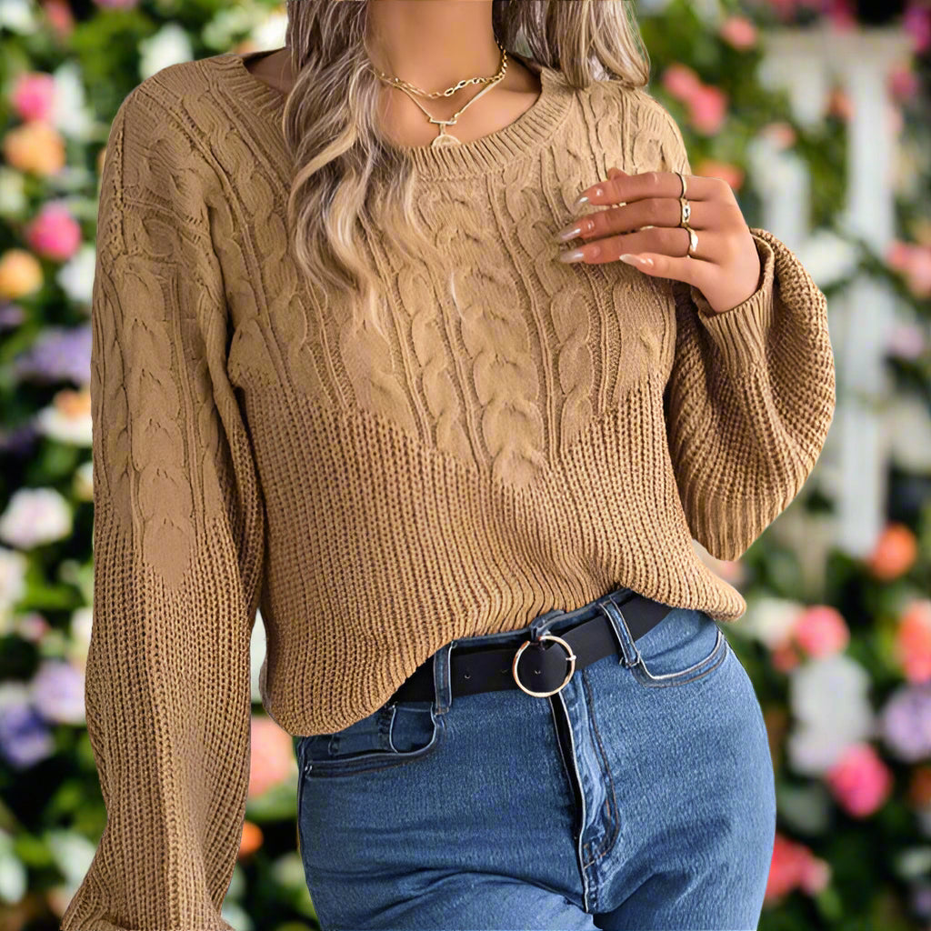 Lantern Sleeve Knit Sweater