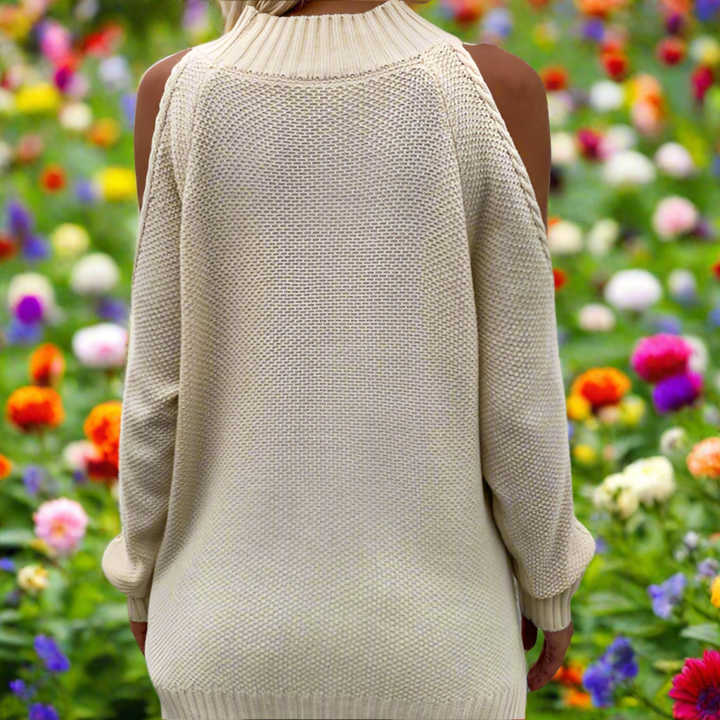 Open Shoulder Knitted Sweater