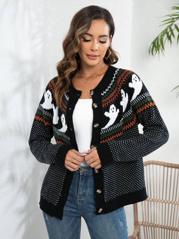 Halloween Ghost Knit Cardigan