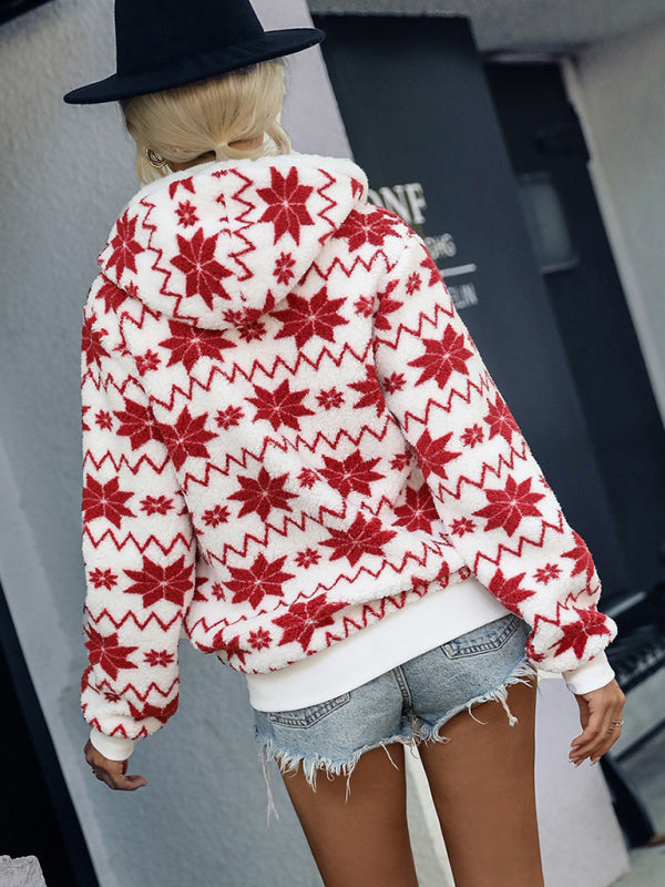 Snowflake Christmas Zip Up Jacket