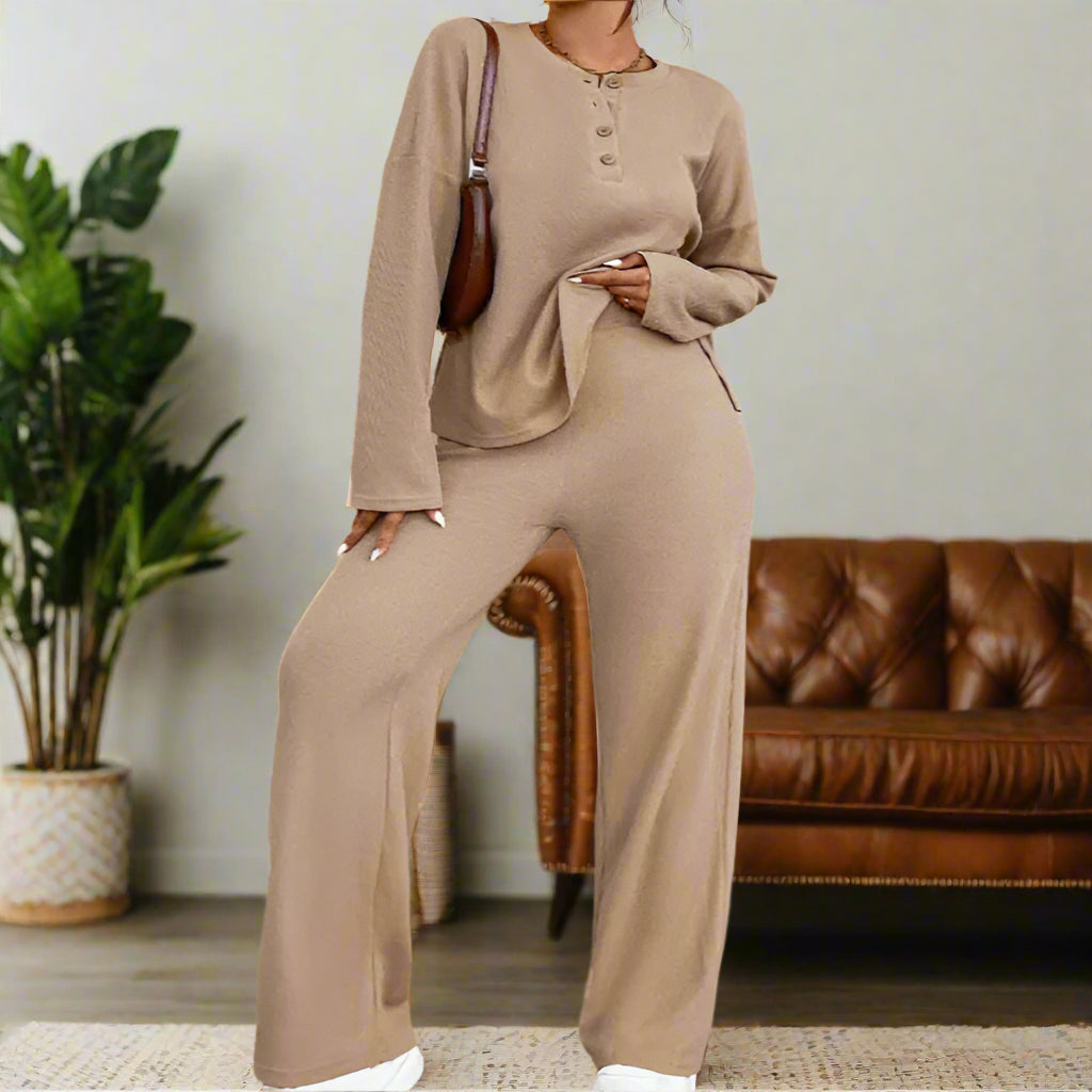 Knit Long Sleeve Top & Pant Set