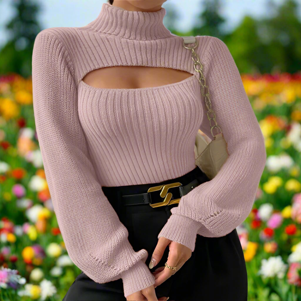 Turtleneck Knit Loose Sleeve Sweater