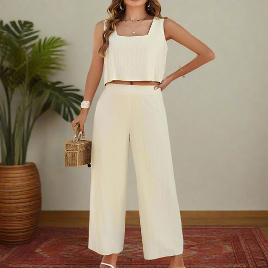 Crop Top & Trouser Pant Set