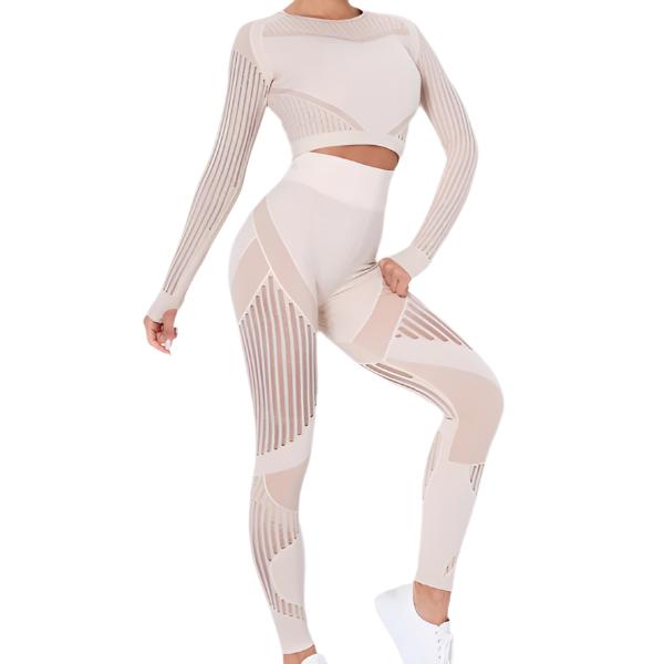 Contrast Striped Active Top & Legging Set